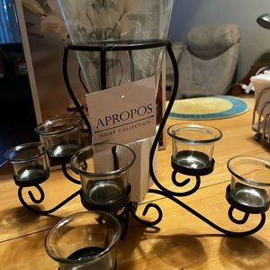 Candelier tea light vase. 10 pieces color brown no candles included.